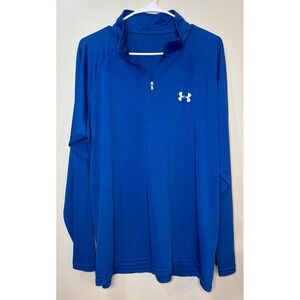 Under Armour Mens 2XL Royal Blue 1/4 Zip Pullover Tech Training Top‎